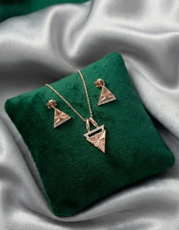 Elegant_Triangular_Rose_Gold_Jewelry_Set_Pendant_Necklace_Stud_Earrings_925_Sterling_Silver